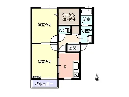 モナリエ N(2K/1階)の間取り写真