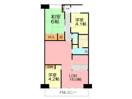 CITY21(3LDK/6階)の間取り写真