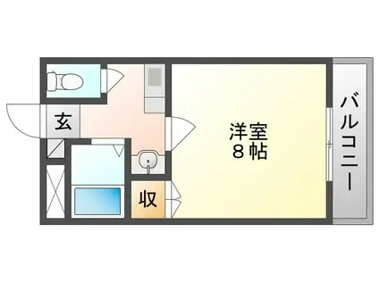 ヴィラコート(1K/1階)の間取り写真