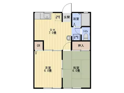 真伝壱番館(2DK/1階)の間取り写真
