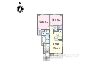 メゾン モナムール Ⅰ(2LDK/1階)の間取り写真