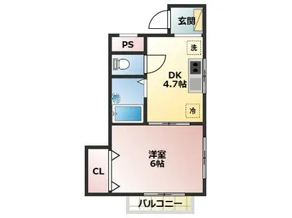 ビリーヴナカジマII(1K/3階)の間取り写真