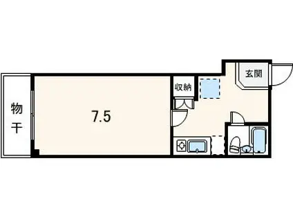 サントーレ紫野(1K/3階)の間取り写真