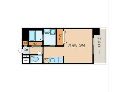 ライブラ西新(ワンルーム/3階)の間取り写真