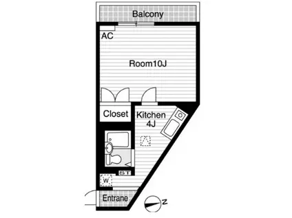 アールケーレジデンス宮田町(1K/1階)の間取り写真