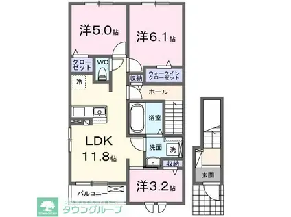 ルミエール鹿黒A(3LDK/2階)の間取り写真