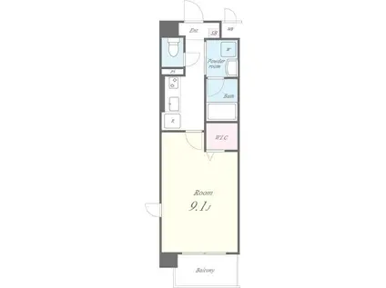 エスポアールI(1K/2階)の間取り写真