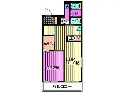 スバルレジデンス北浦和(1LDK/3階)の間取り写真