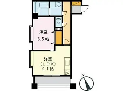 ピアライフ・α(1LDK/2階)の間取り写真