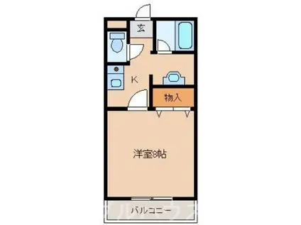 オーパスワン(1K/1階)の間取り写真