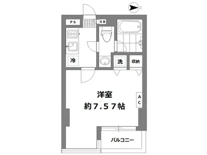 WILLDO八王子(1K/7階)の間取り写真