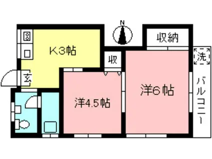 STAR HEIM(2K/3階)の間取り写真