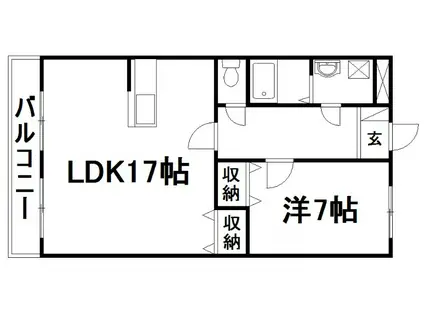 ヴィーブル野口(1LDK/3階)の間取り写真