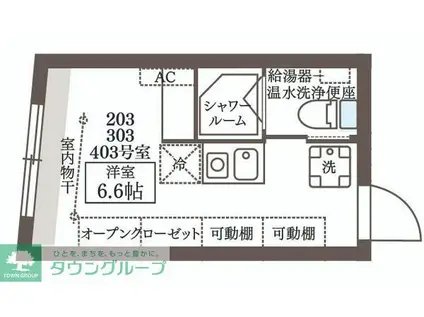 COCOCUBE高円寺II(ワンルーム/3階)の間取り写真