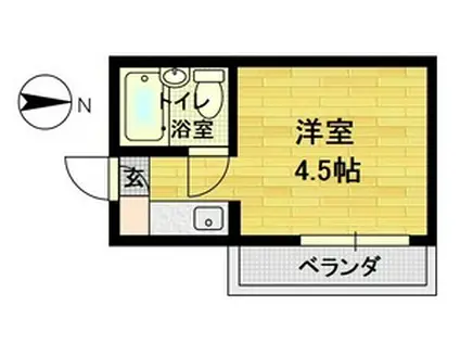 ハイムポプリ(ワンルーム/4階)の間取り写真