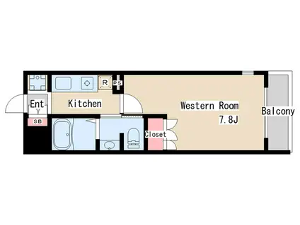 ベルトゥリー板宿サウス(1K/3階)の間取り写真
