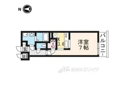 THEGARNETSUITERESIDE(1K/2階)の間取り写真