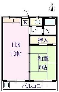 伊井マンション(1LDK/2階)の間取り写真