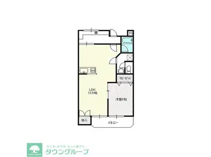 清水マンション(1LDK/1階)の間取り写真