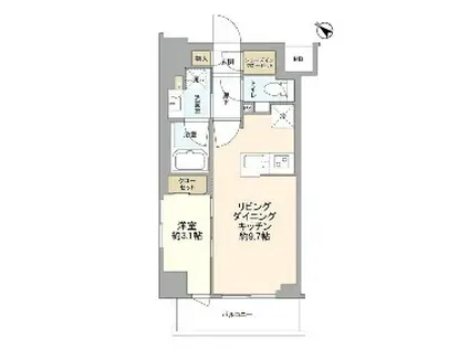 ウエリス南行徳(1LDK/4階)の間取り写真