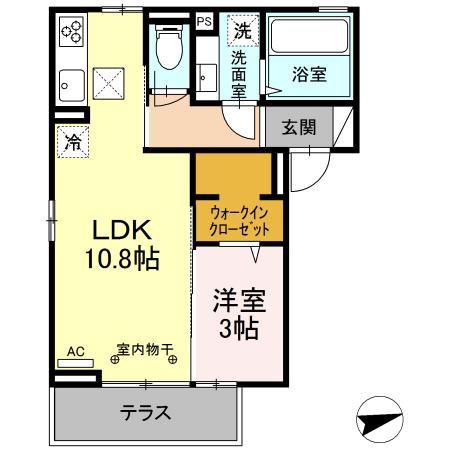 EDOYA武田(1LDK/1階)の間取り写真