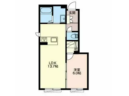 LUMIREVE(1LDK/1階)の間取り写真