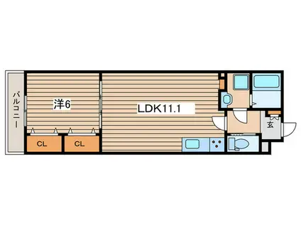 VILLA DE AUBE VII(1LDK/1階)の間取り写真