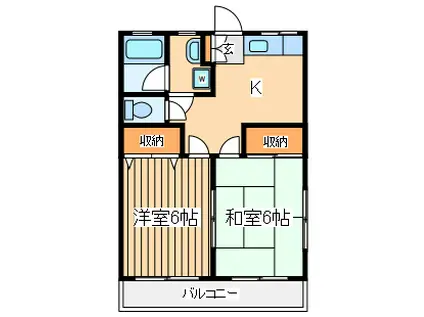 フラッツマキ(2K/1階)の間取り写真