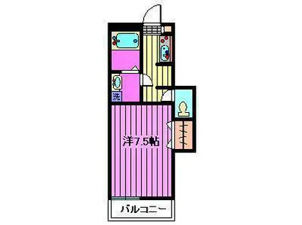 クローバーヒルズ(1K/3階)の間取り写真