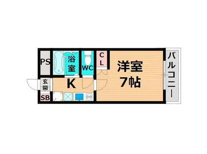 GREEN VILLA森小路(1K/3階)の間取り写真