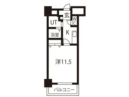 TQレジデンス名古屋錦(1K/8階)の間取り写真