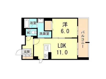シャーメゾン住吉宮町(1LDK/3階)の間取り写真