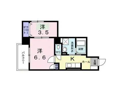 ウィルパレスSU(2K/4階)の間取り写真