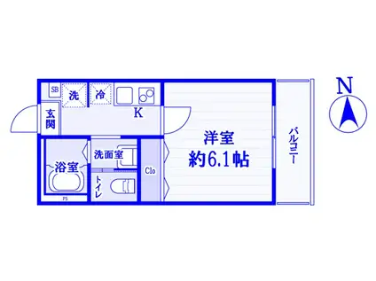 センターヴィレッジ南与野(1K/2階)の間取り写真