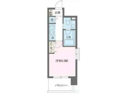 プライムアーバン早稲田(1K/4階)の間取り写真