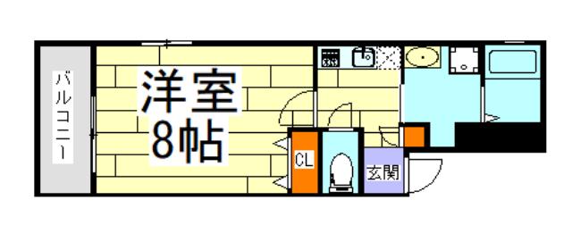 リアコート石橋II(1K/2階)の間取り写真