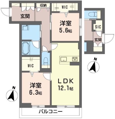 東武東上線 ふじみ野駅 徒歩15分 3階建 新築(2LDK/1階)の間取り写真