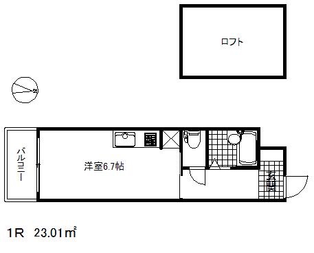 チョコハウス北野(ワンルーム/3階)の間取り写真