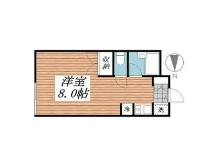 シェ・オークル(ワンルーム/2階)の間取り写真