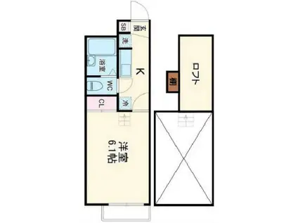 スクエア豊中(1K/2階)の間取り写真