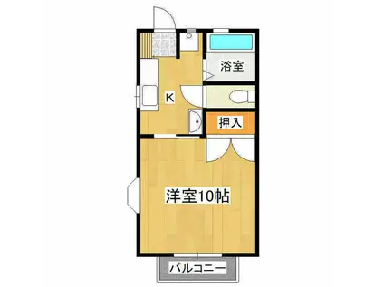 ベルメゾン(1K/2階)の間取り写真