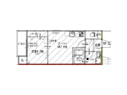 アート城北駅前(1LDK/3階)の間取り写真