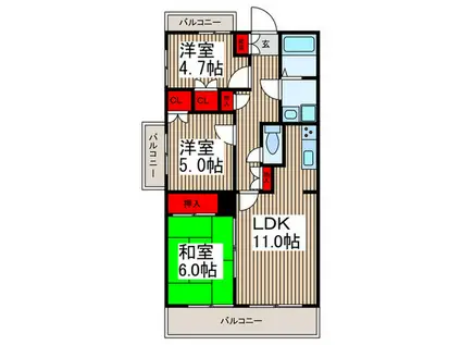 藤重弐番館(3LDK/2階)の間取り写真