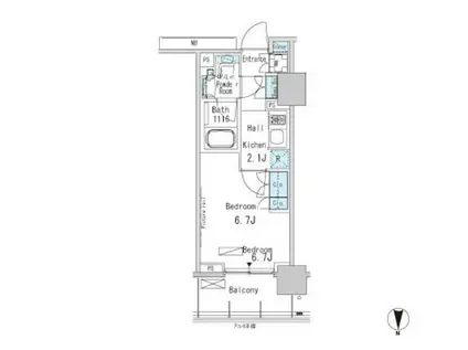 パークアクシス蒲田ステーションゲート(1K/7階)の間取り写真