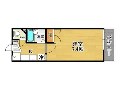 タウンズ桑野清水台第1(1K/1階)の間取り写真