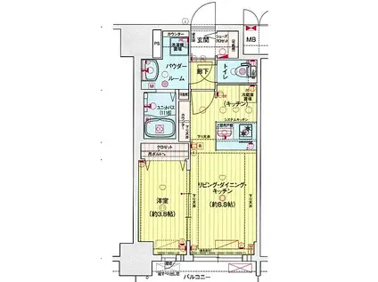 プレサンスTHE新栄(1LDK/4階)の間取り写真