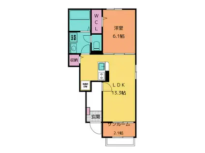 ひよこのいえ に(1LDK/1階)の間取り写真