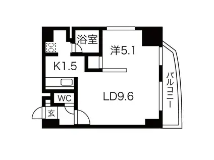 ラ・ノエル北11条(1LDK/4階)の間取り写真