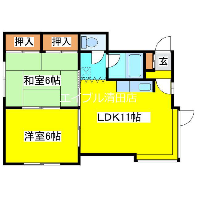 清田サンハイムG(2LDK/1階)の間取り写真