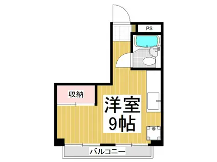 弥生セントラルビル(ワンルーム/6階)の間取り写真